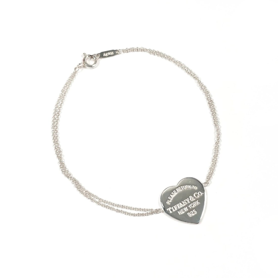 TIFFANY&Co. Tiffany Return to Heart Tag Double Chain Bracelet, Sterling Silver 925, Women's.: --- Catalog ---Category: PackNumber in Pack: 1Category: SizeTotal Length: 19cm / 7.48''Category: DesignType: Charm braceletColor: SilverGender: WomenMaterial: Silver 925Category: GeneralBrand: Tiffany