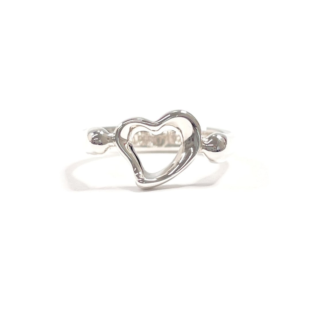 TIFFANY&Co. Tiffany Open Heart Elsa Peretti Ring, Sterling Silver 925, Size 9.5cm, Women's: --- Catalog ---Category: PackNumber in Pack: 1Category: SizeJP Size: 10US Size: 5.5Category: DesignType: Band ringColor: SilverGender: WomenMaterial: Silver 925Category: GeneralLine: Open HeartBrand: 