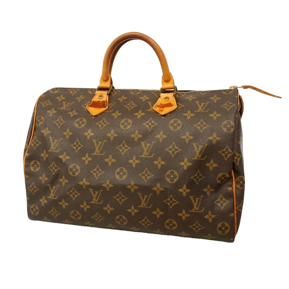 Louis Vuitton Monogram Speedy 35 Handbag M41107 Brown Women's