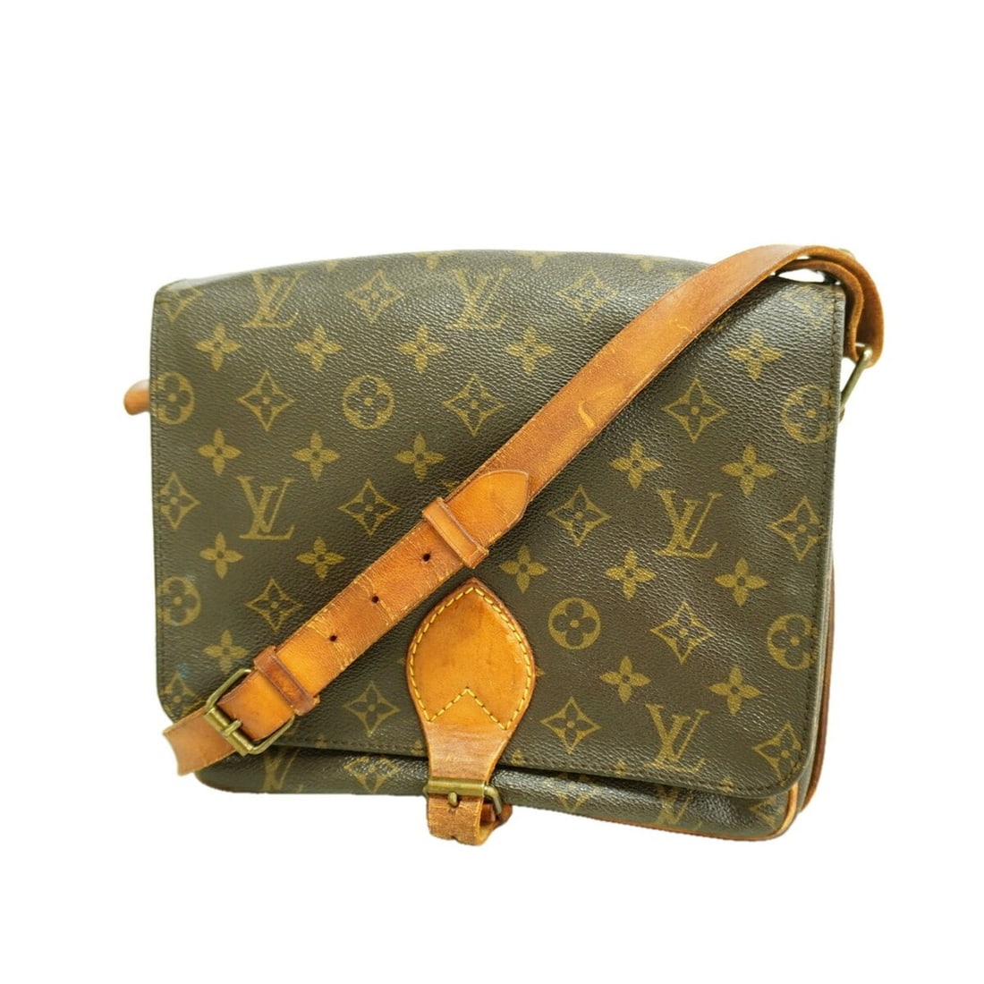 Louis Vuitton Monogram Cartouchiere GM Shoulder Bag M51252 Brown Women's