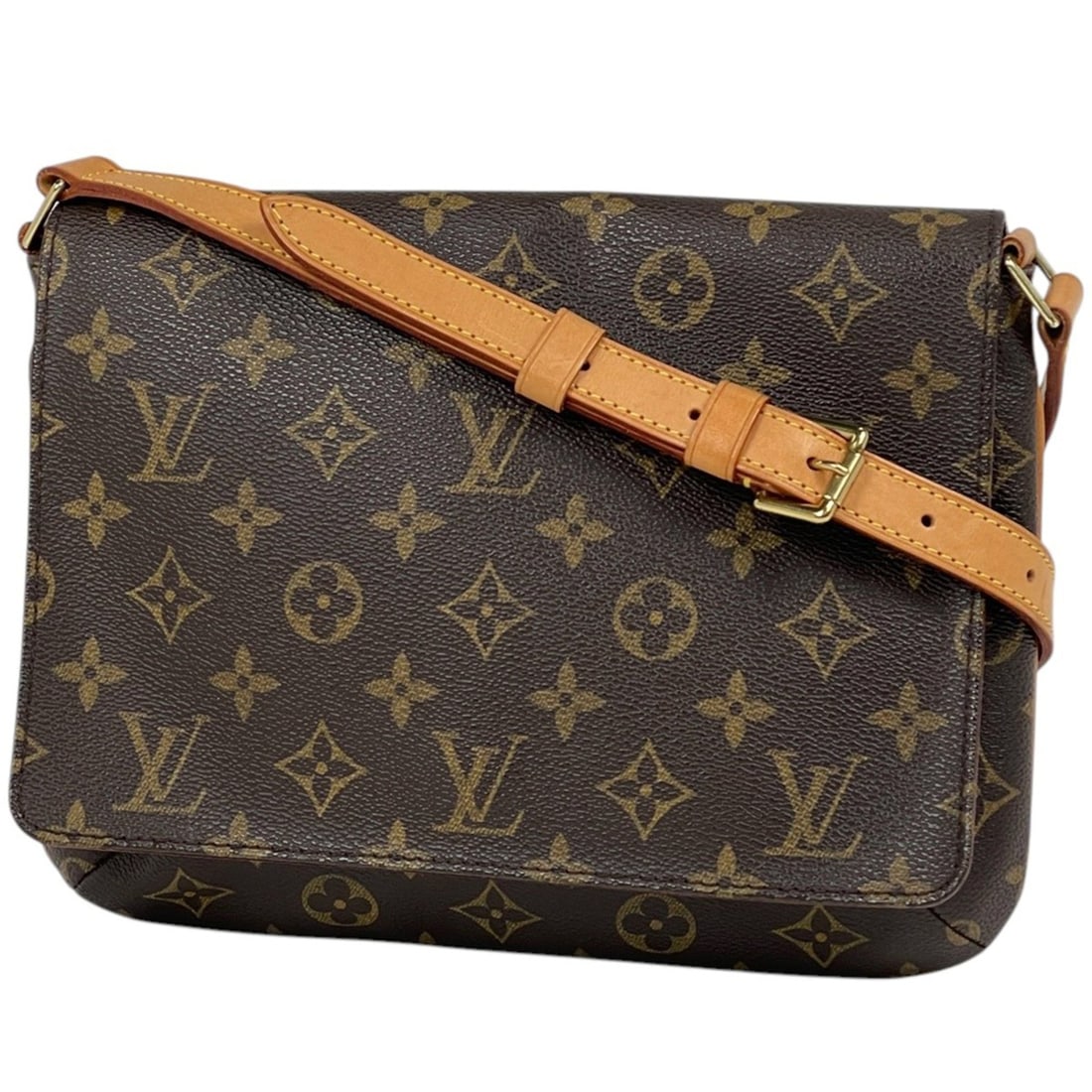 Louis Vuitton Musette Tango Shoulder Bag, Monogram Brown, M51257, Women's