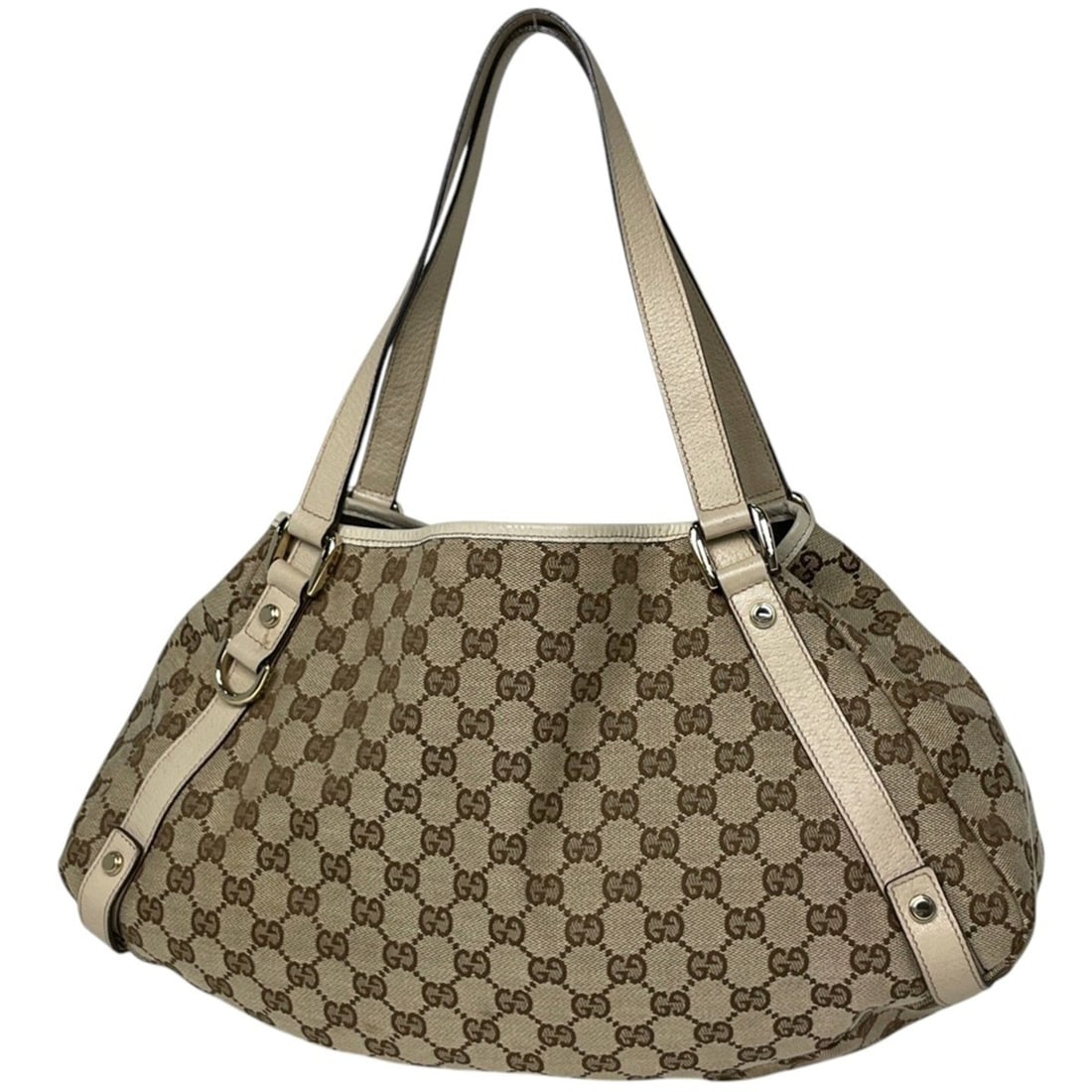 Gucci tote bag, GG pattern, Abbey, canvas, beige, 130736, women's. (1 of 9)