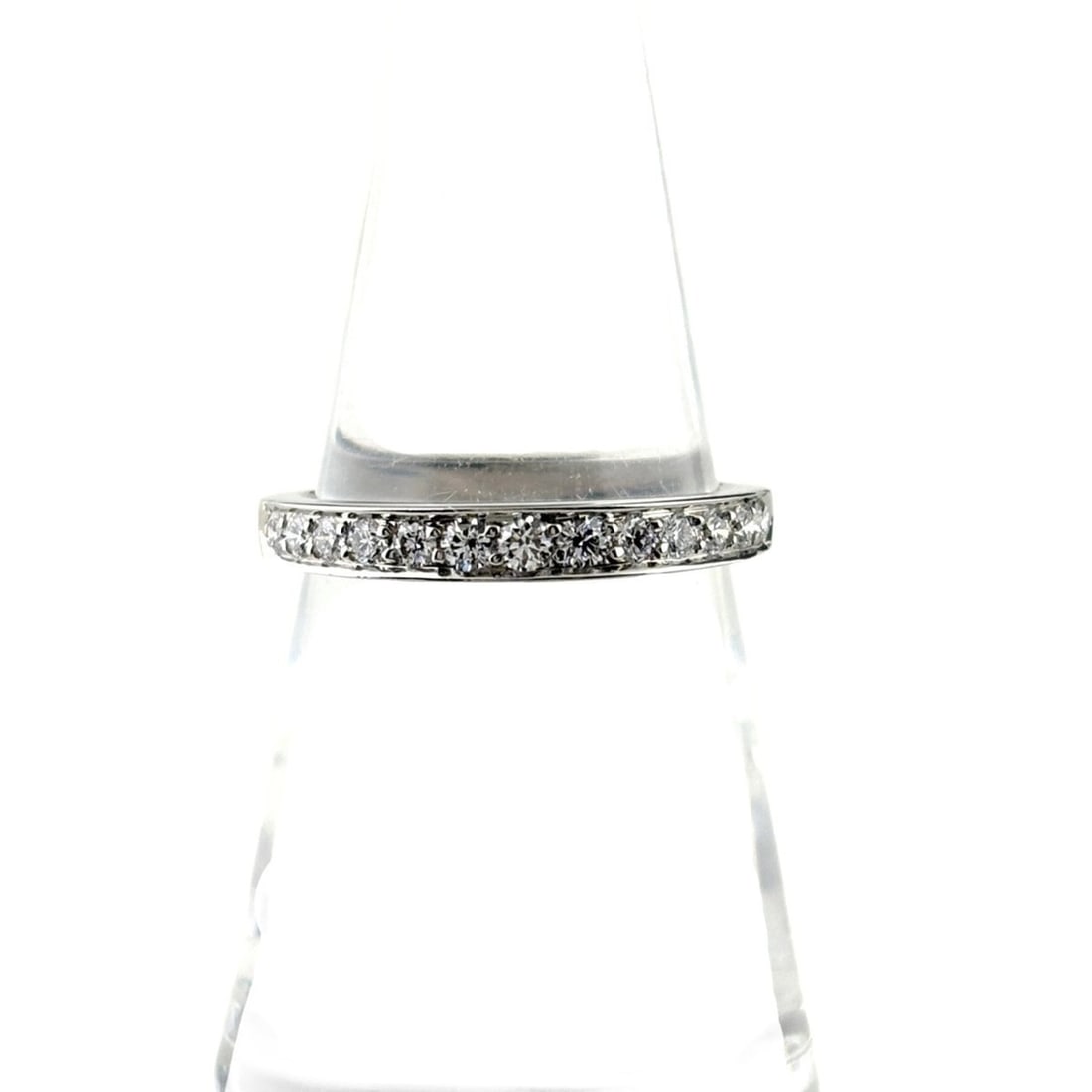 Tiffany & Co. Half Circle Bead Setting Ring, Platinum Ring with Small Diamonds, Pt950, Women's (1 of 13)