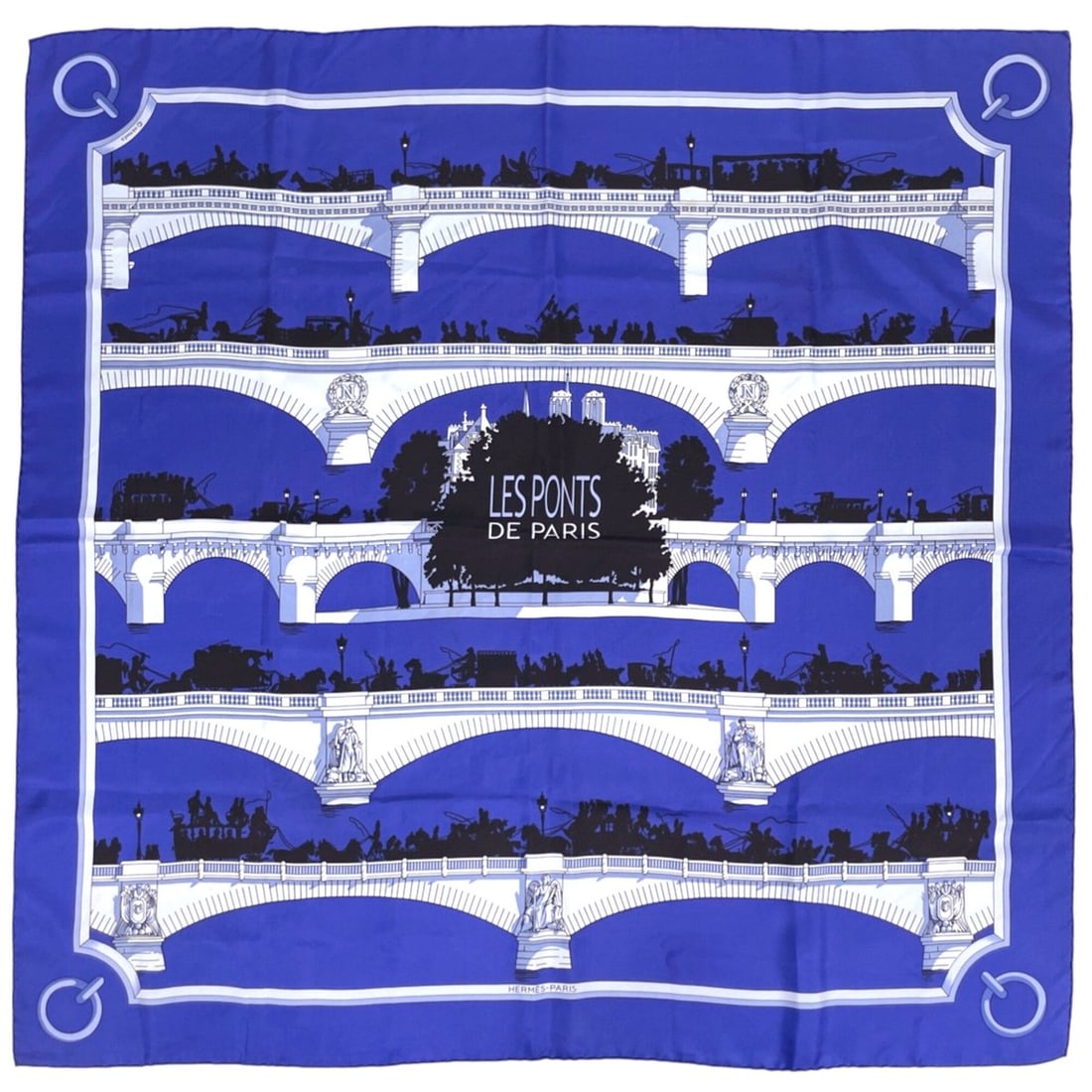 Hermes Carre 90 Les Ponts de Paris Scarf/Muffler - Bridges Silk Blue Women's: --- Catalog ---Category: SizeSize (LxW): 88cm x 90cm / 34.64'' x 35.43''Category: DesignType: ScarfColor: BlueGender: WomenMaterial: Silk Category: GeneralBrand: Hermes--- Item List ---Section: Condit
