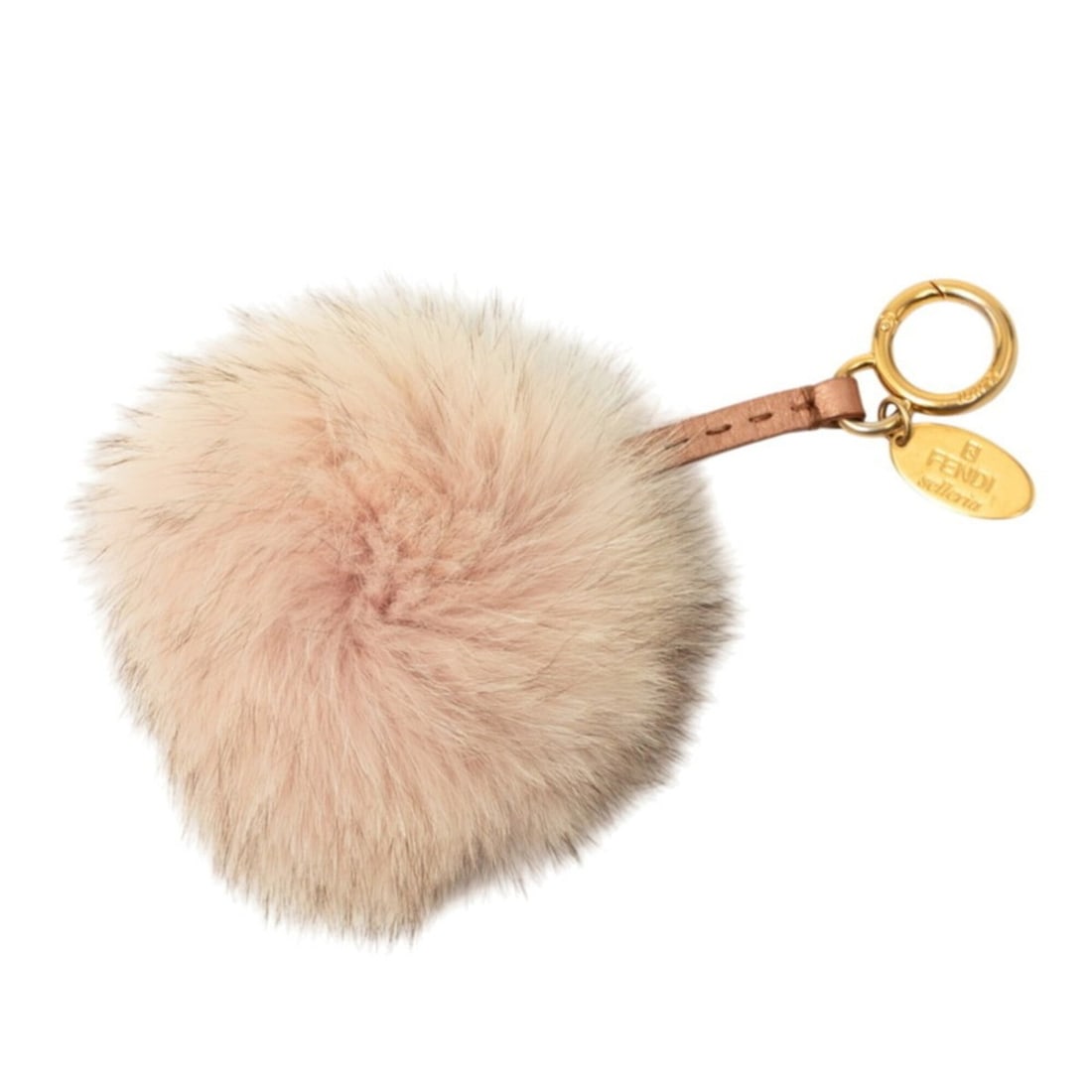 Fendi Pom Charm Accessory Bag Keychain Pink Gold Fur Leather Women's FENDI: --- Catalog ---Category: DesignType: KeyringColor: Gold, PinkGender: WomenMaterial: Fur, LeatherCategory: GeneralBrand: Fendi--- Item List ---Section: ConditionRanking: Rank AB Used - Traces of