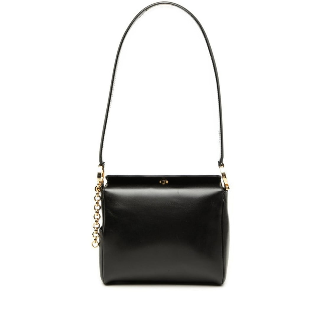 Salvatore Ferragamo Gancini One-Shoulder Bag, Black Leather, Women's: --- Catalog ---Category: SizeSize (HxWxD): 16.5cm x 19.5cm x 7.5cm / 6.49'' x 7.67'' x 2.95''Category: DesignType: Pouch, Shoulder bagColor: BlackGender: WomenMaterial: Leather Category: GeneralBrand: