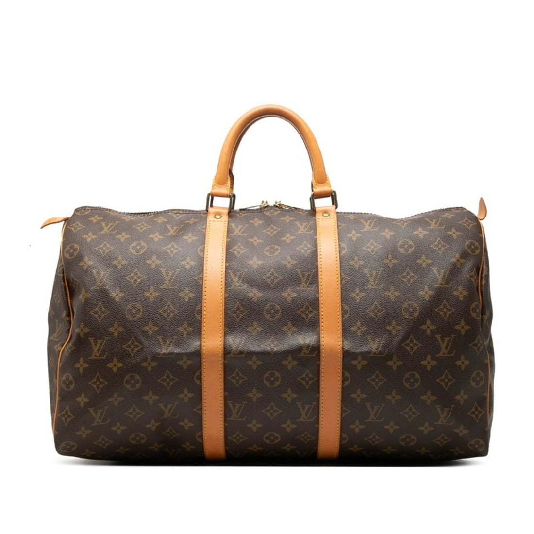 Louis Vuitton Monogram Keepall 50 Boston Bag Travel M41426 Brown Leather Women's LOUIS VUITTON (1 of 10)