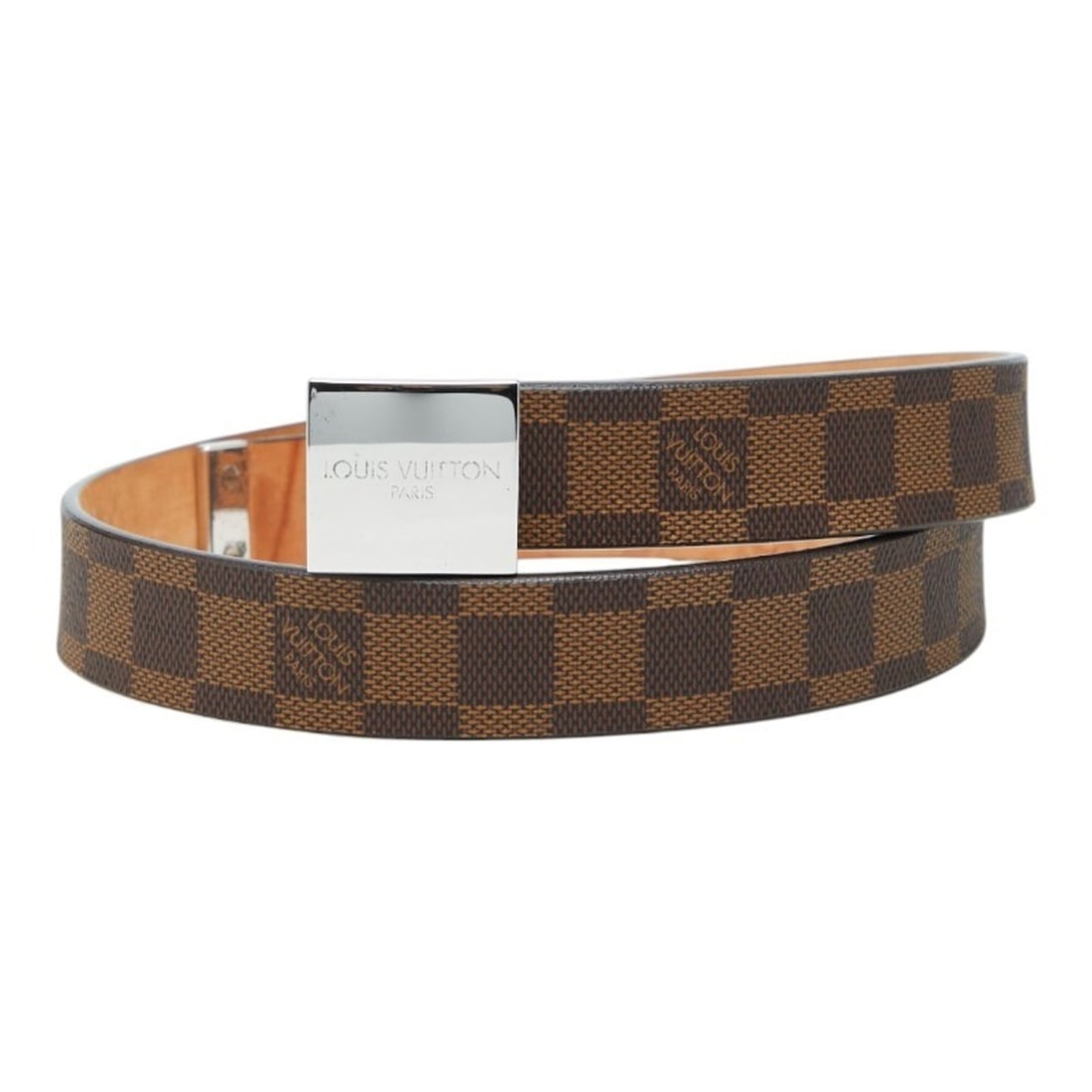 Louis Vuitton Damier Ceinture Carrée Buckle Belt M6803 Brown Leather Women's LOUIS VUITTON