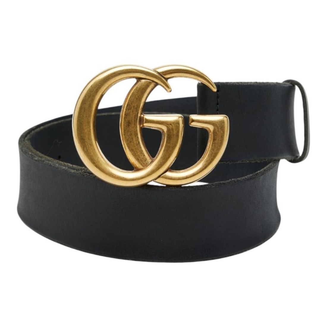 Gucci GG Marmont Logo Buckle Belt 409416 493949 Black Gold Leather Women's GUCCI (1 of 10)