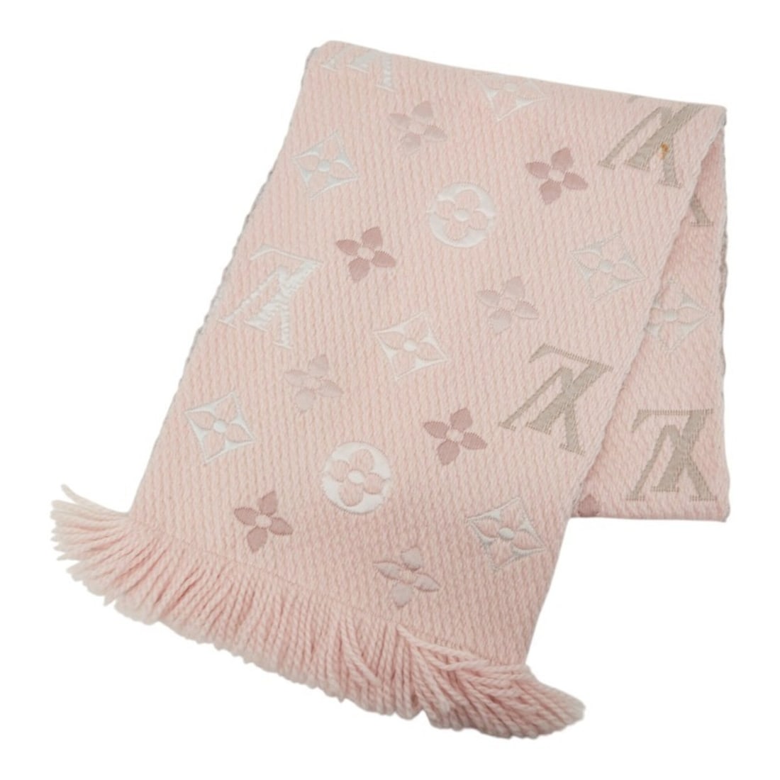 Louis Vuitton Monogram Echarpe Logomania Scarf M73057 Pink Gray Wool Silk Women's LOUIS VUITTON: --- Catalog ---Category: SizeSize (LxW): 1.7m x 31cm / 66.92'' x 12.2''Category: DesignType: StoleColor: Gray, PinkGender: WomenMaterial: Wool , Silk Category: GeneralMPN: M73057Brand: Louis Vuitton--
