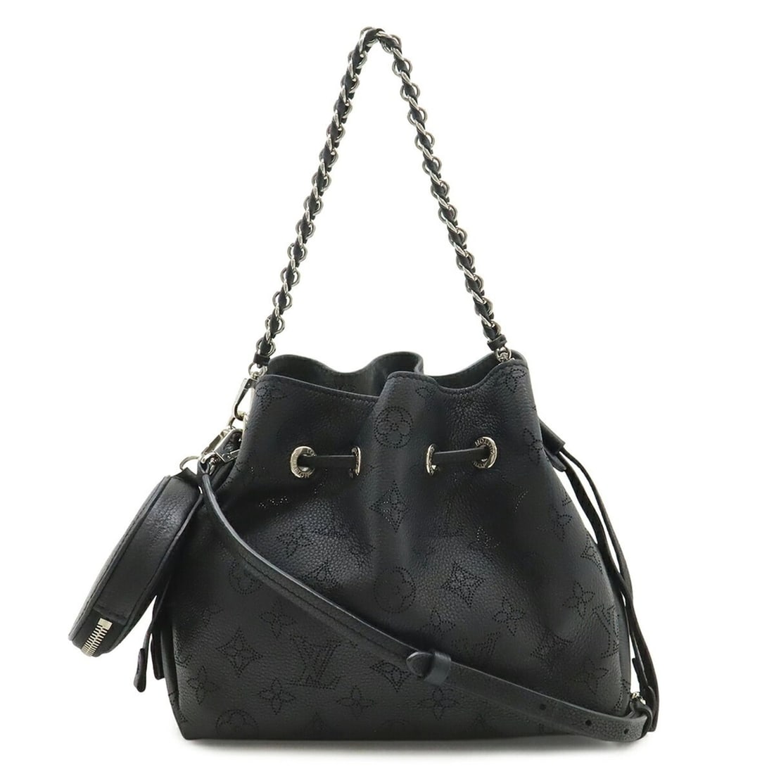 LOUIS VUITTON Mahina Bella Shoulder Bag Chain Handbag Noir Black M57070