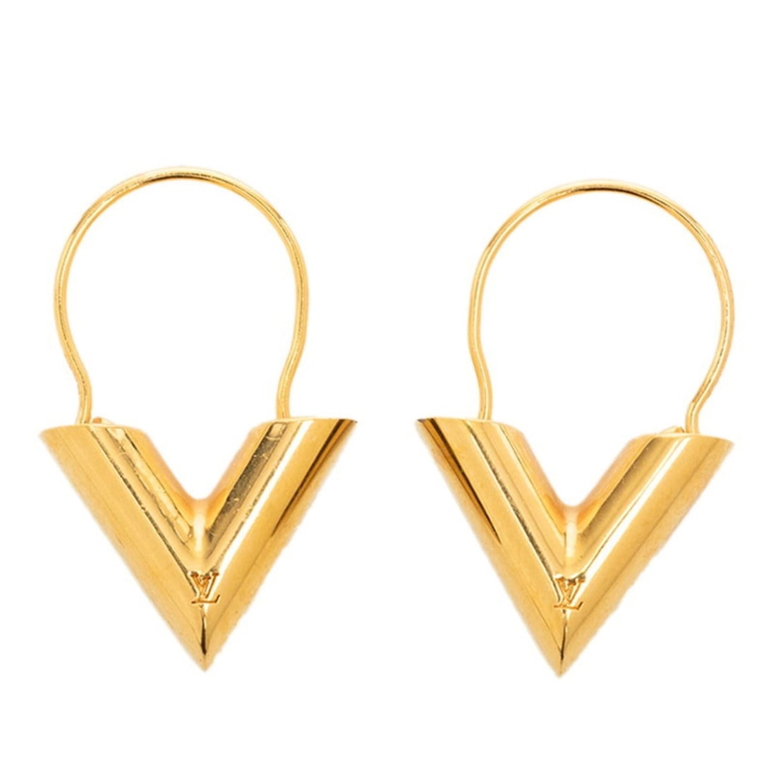 Louis Vuitton Essential V Earrings M61088 Gold Plated Women's LOUIS VUITTON: --- Catalog ---Category: SizeSize (HxWxD): 25.80mm x 16.30mm / 1.02'' x 0.64''Category: DesignType: Stud earringsColor: GoldGender: WomenCategory: GeneralBrand: Louis Vuitton--- Item List ---Section: 