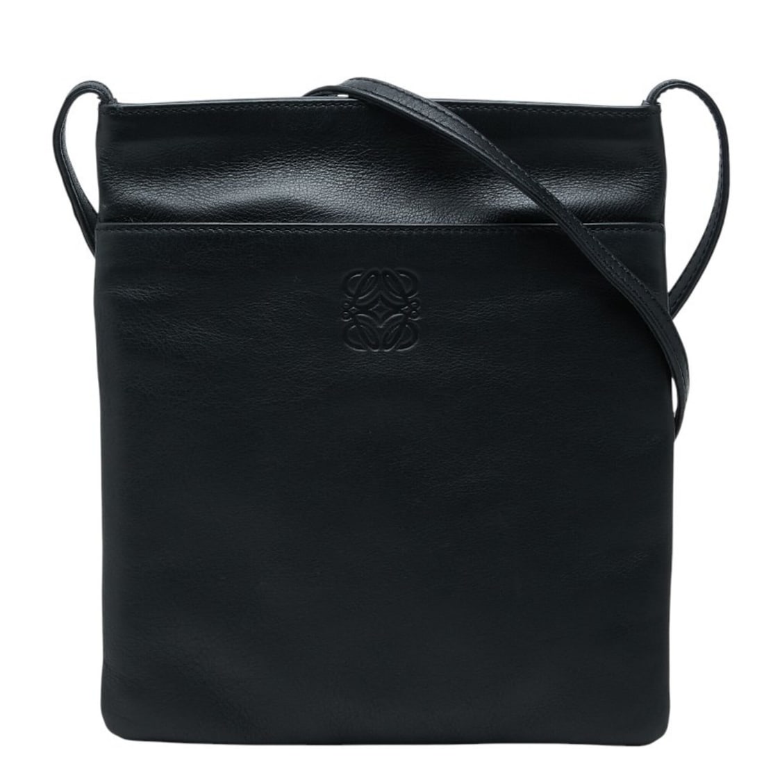 Loewe Anagram Crossbody Shoulder Bag/Pouch, Black Leather, Women's LOEWE: --- Catalog ---Category: SizeSize (HxWxD): 21cm x 19cm x 1cm / 8.26'' x 7.48'' x 0.39''Category: DesignType: Pochette, Shoulder bagColor: BlackGender: WomenMaterial: Leather Category: GeneralBrand: Lo