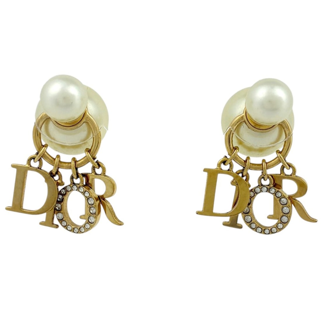 Christian Dior Dior earrings, metal, faux pearl, rhinestone, gold, white, women's.: --- Catalog ---Category: SizeSize (HxWxD): 31.00mm x 26.00mm / 1.22'' x 1.02''Category: DesignType: Stud earringsColor: Gold, WhiteGender: WomenMaterial: Metal, RhinestoneCategory: GeneralBrand: Chris