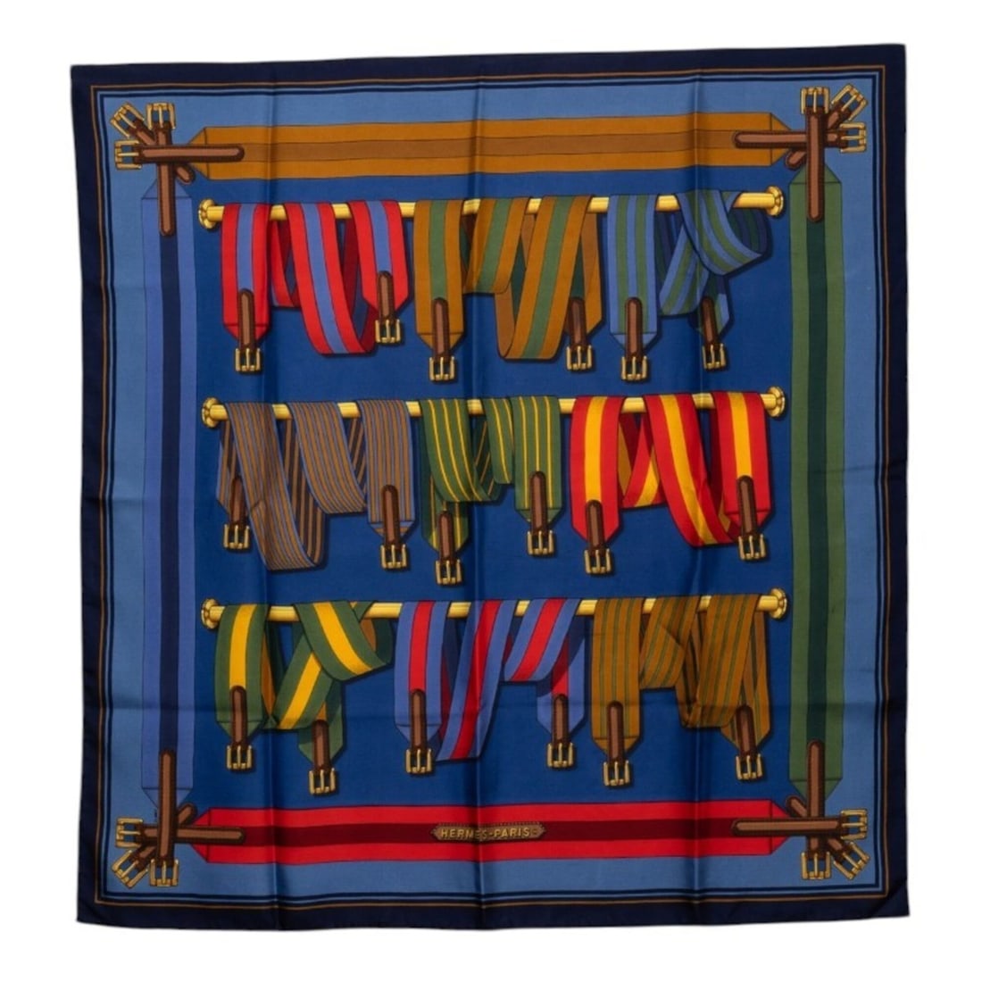 Hermes Carre 90 Les Sangles Scarf Muffler Silk Women's HERMES: --- Catalog ---Category: SizeSize (LxW): 90.5cm x 87.5cm / 35.62'' x 34.44''Category: DesignType: ScarfGender: WomenMaterial: Silk Category: GeneralBrand: Hermes--- Item List ---Section: ConditionRank