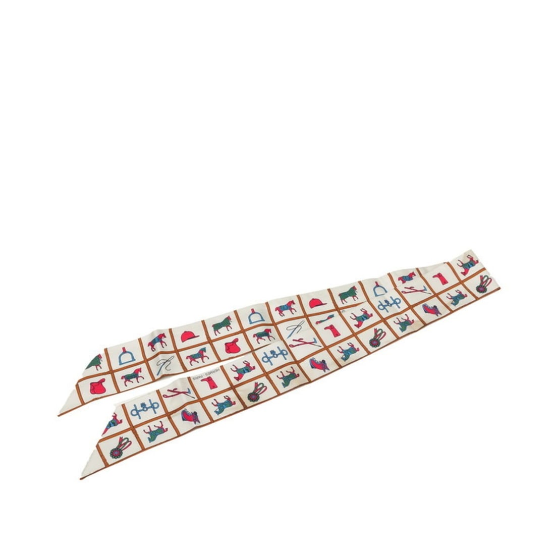 Hermes Twilly Couvertures et Tenues de Jour Horse Blanket Scarf Muffler Beige Multicolor Silk: --- Catalog ---Category: SizeSize (LxW): 85cm x 5cm / 33.46'' x 1.96''Category: DesignType: ScarfColor: Beige, Multi-colorGender: WomenMaterial: Silk Category: GeneralBrand: Hermes--- Item List ---Sec