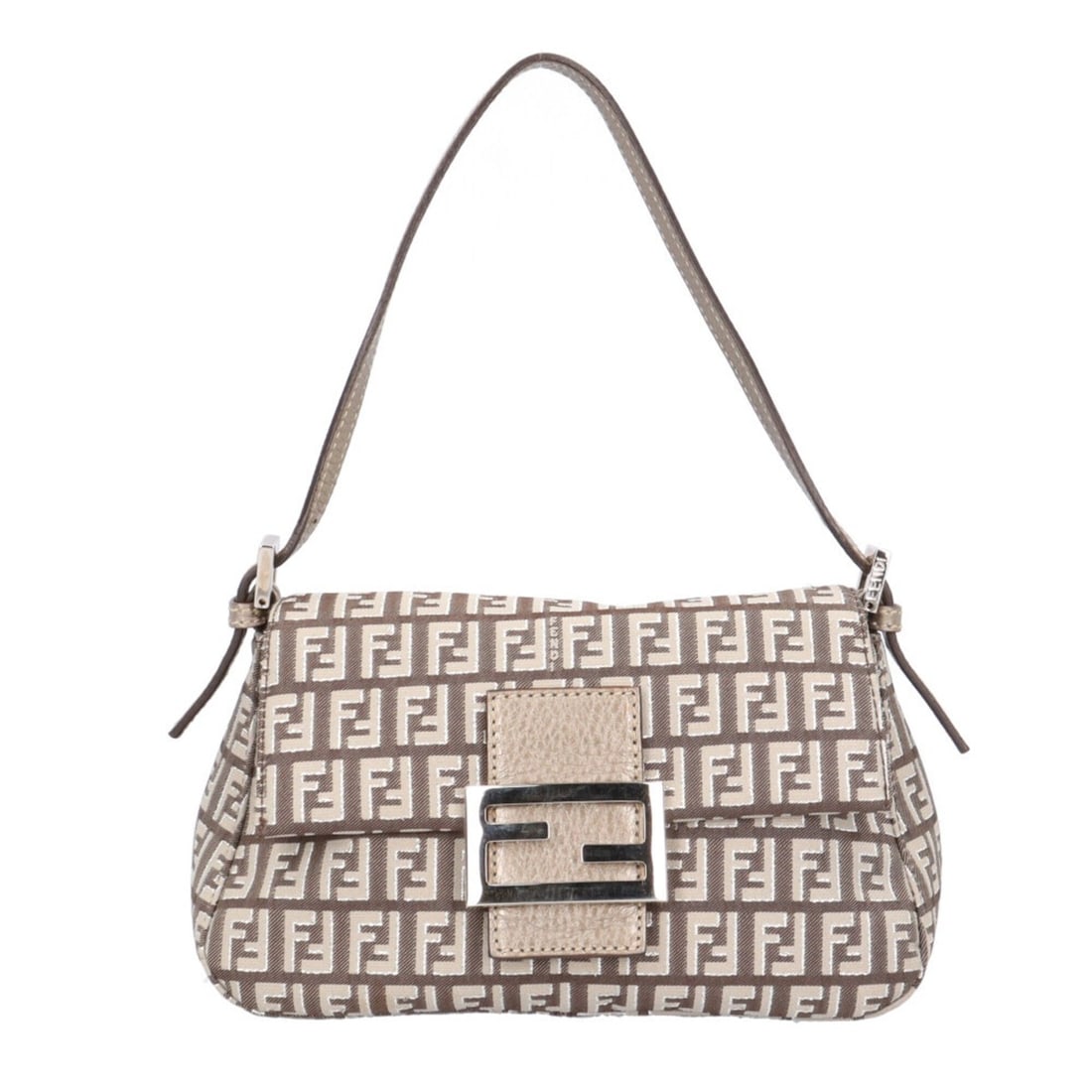 Fendi Mini Handbag Zucchino Canvas 8BR180 Brown Women's FENDI (1 of 13)