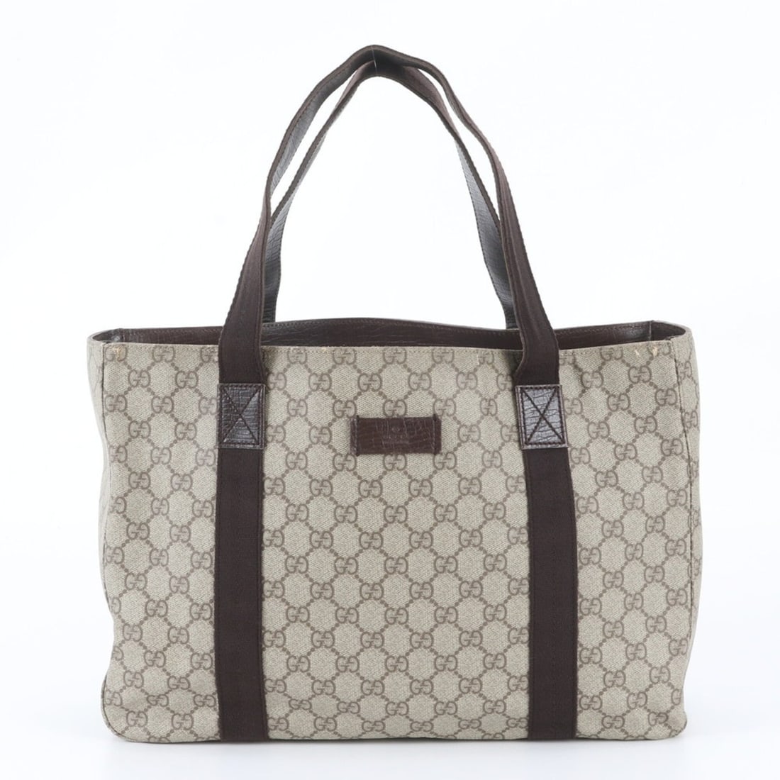 Gucci GG Supreme 141624 Leather Tote Bag Handbag Shoulder for Men: --- Catalog ---Category: SizeSize (HxWxD): 27cm x 38cm x 12cm / 10.62'' x 14.96'' x 4.72''Category: DesignType: Shoulder bag, Tote bagColor: BrownGender: MenMaterial: Leather , Coated canvas Category: