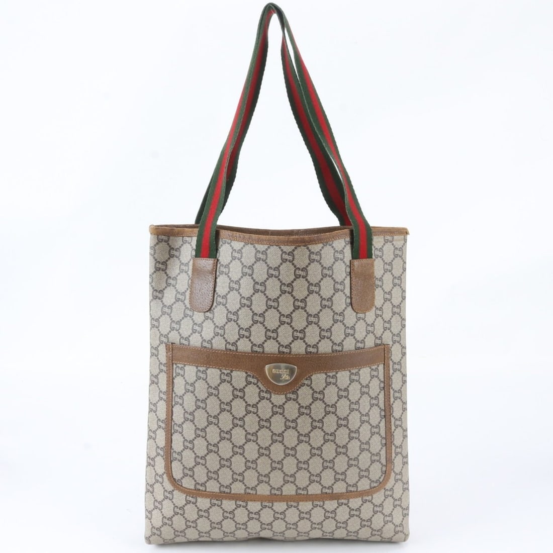 Old Gucci Sherry Line GG Plus Leather Tote Bag Handbag Shoulder for Men: --- Catalog ---Category: SizeSize (HxWxD): 38cm x 33cm x 6cm / 14.96'' x 12.99'' x 2.36''Category: DesignType: Shoulder bag, Tote bagColor: BrownGender: MenMaterial: Leather , Coated canvas Category: 