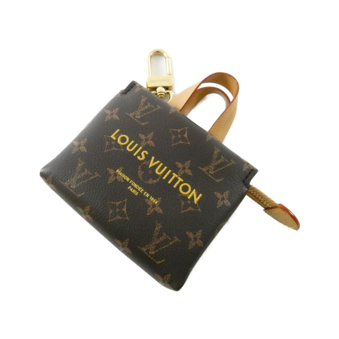 Louis Vuitton Monogram Leather Accessory Bag Charm Mini Shopper M03802 Keychain (1 of 20)