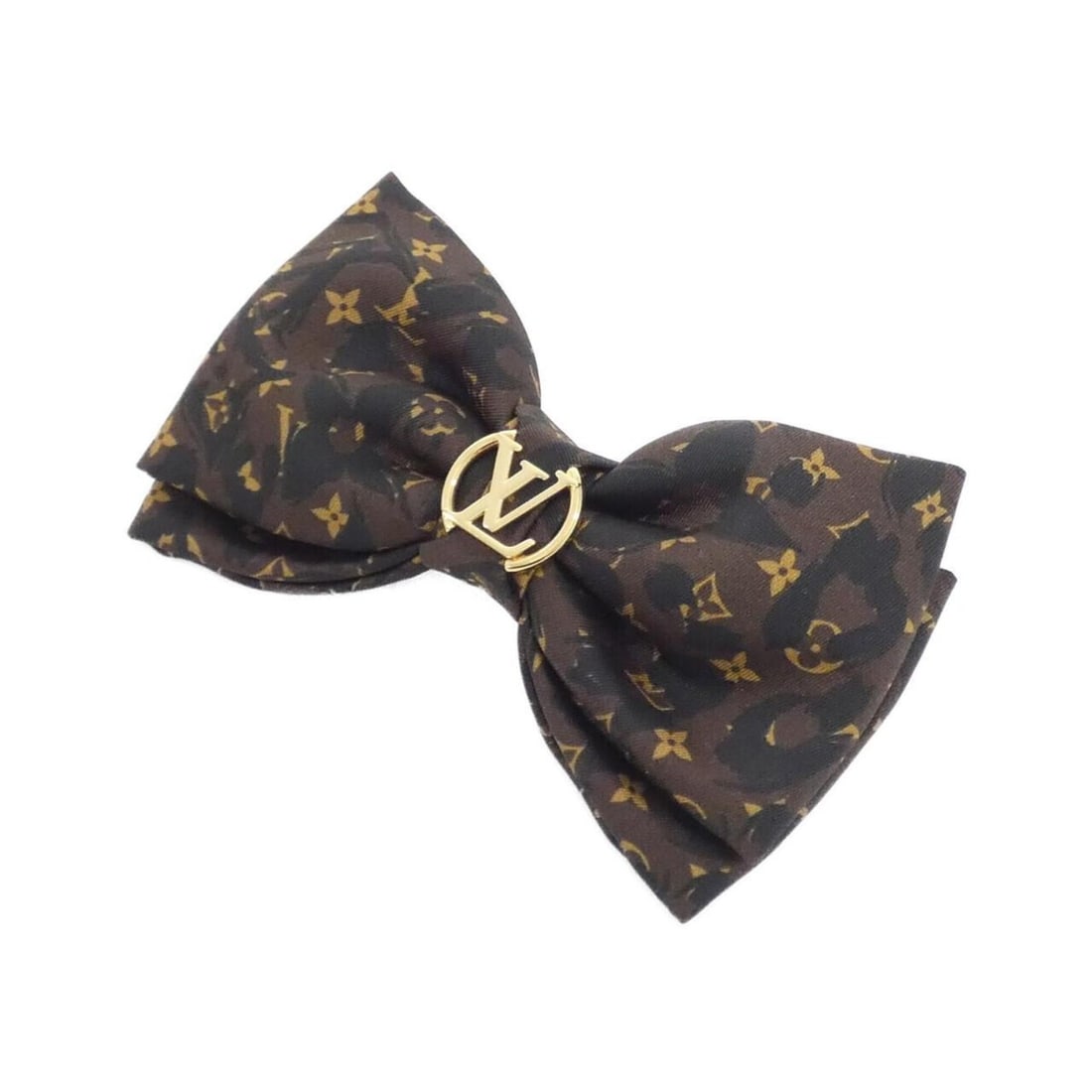 Louis Vuitton Monogram Leopard Hair Clip LV Safari Ribbon M03607 Accessory