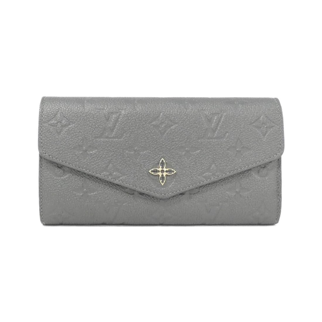 Louis Vuitton Monogram Empreinte Portefeuille Sarah M12172 Wallet: --- Catalog ---Category: SizeSize (HxWxD): 10cm x 19cm x 2cm / 3.93'' x 7.48'' x 0.78''Category: DesignType: Long wallet (bi-fold)Color: GunmetalGender: WomenMaterial: Leather Leather/Fur Type: Calf l