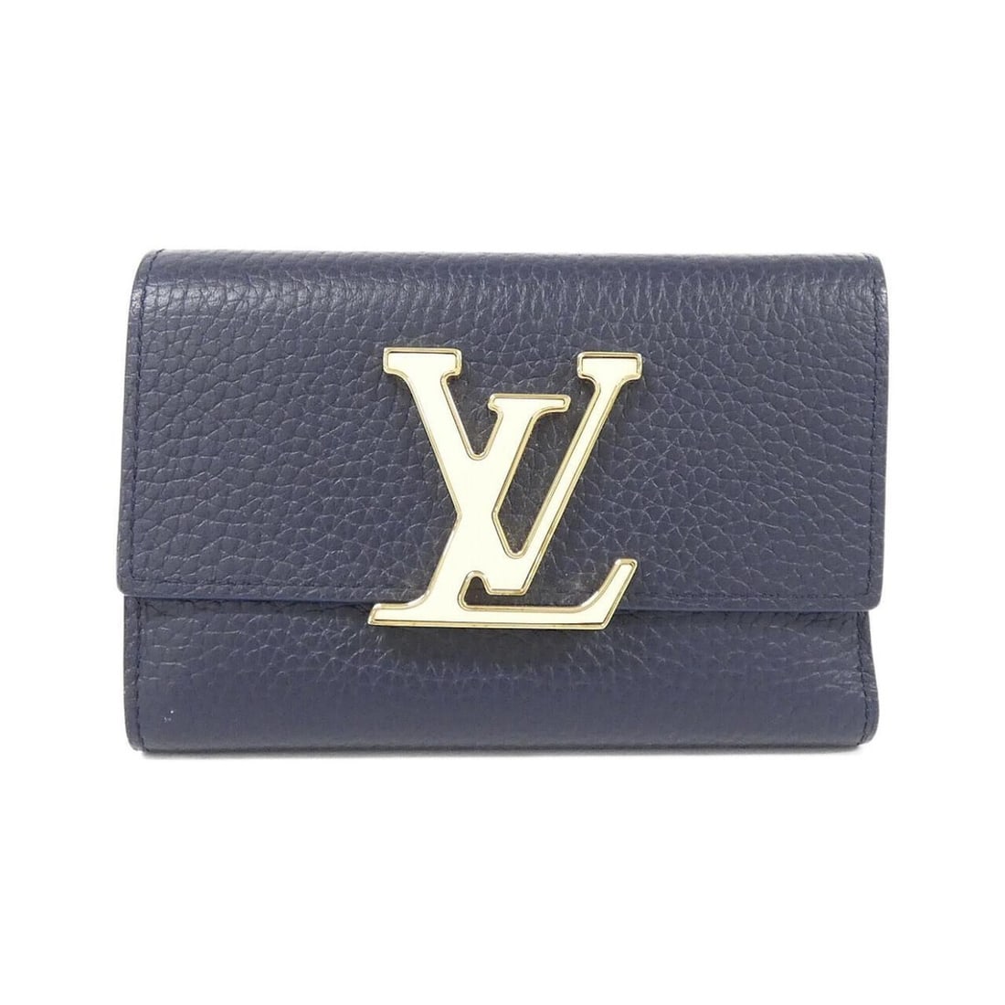 Louis Vuitton Taurillon Portefeuille Capucines Compact M82046 Wallet: --- Catalog ---Category: SizeSize (HxWxD): 9cm x 18cm x 2cm / 3.54'' x 7.08'' x 0.78''Category: DesignType: Wallet (tri-fold)Color: NavyGender: WomenMaterial: Leather Leather/Fur Type: Calf leatherCat