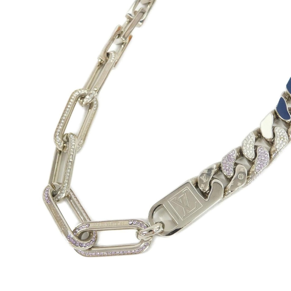 Louis Vuitton Collier Mix Chain Links Patches MP2461 Necklace (1 of 14)