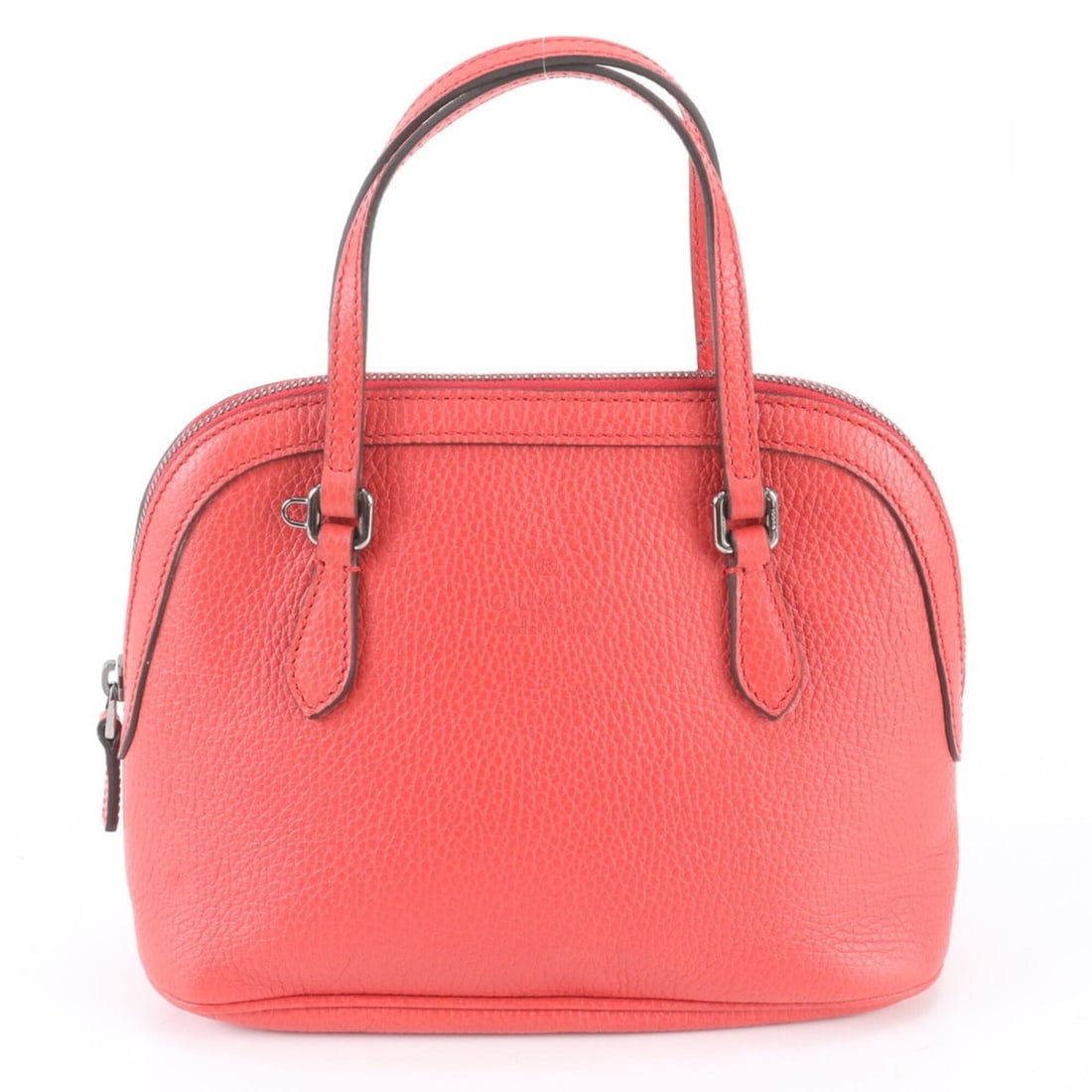 Gucci 341504 Leather Handbag Tote Bag with Silver Hardware for Women