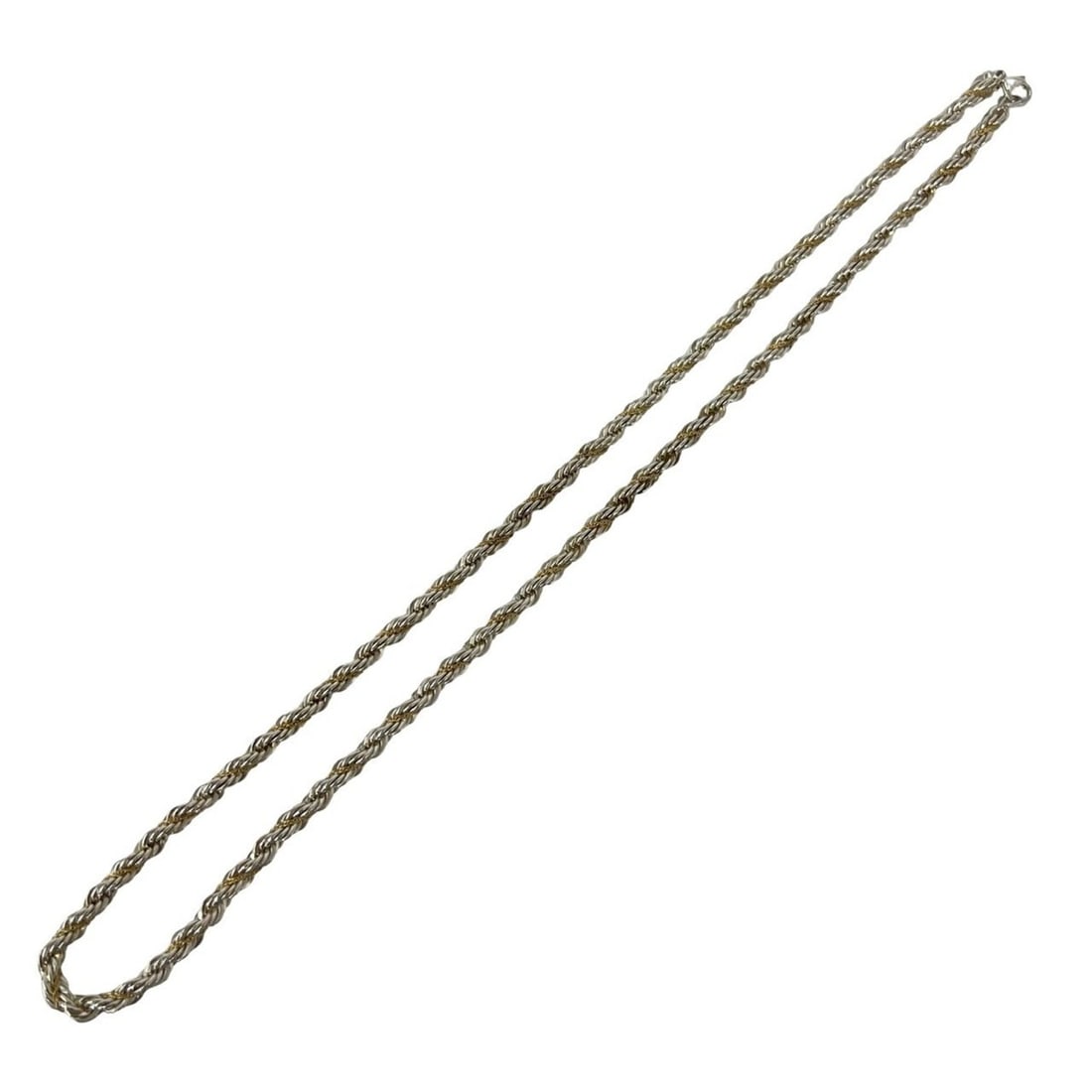 TIFFANY&Co. Tiffany Twist Rope Necklace, Sterling Silver 925, 18K Yellow Gold, Accessory, Silver,