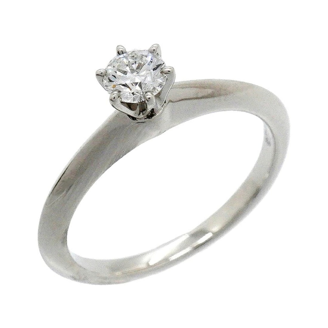 Tiffany & Co. Solitaire Ring, 1PD (One Diamond), Pt950 Platinum, 0.22ct Diamond, Size 8, Women's: --- Catalog ---Category: SizeJP Size: 8US Size: 4.5Category: DesignType: Band ringStone: DiamondGender: WomenMaterial: Platinum 950Category: GeneralBrand: Tiffany--- Item List ---Section: ConditionRan