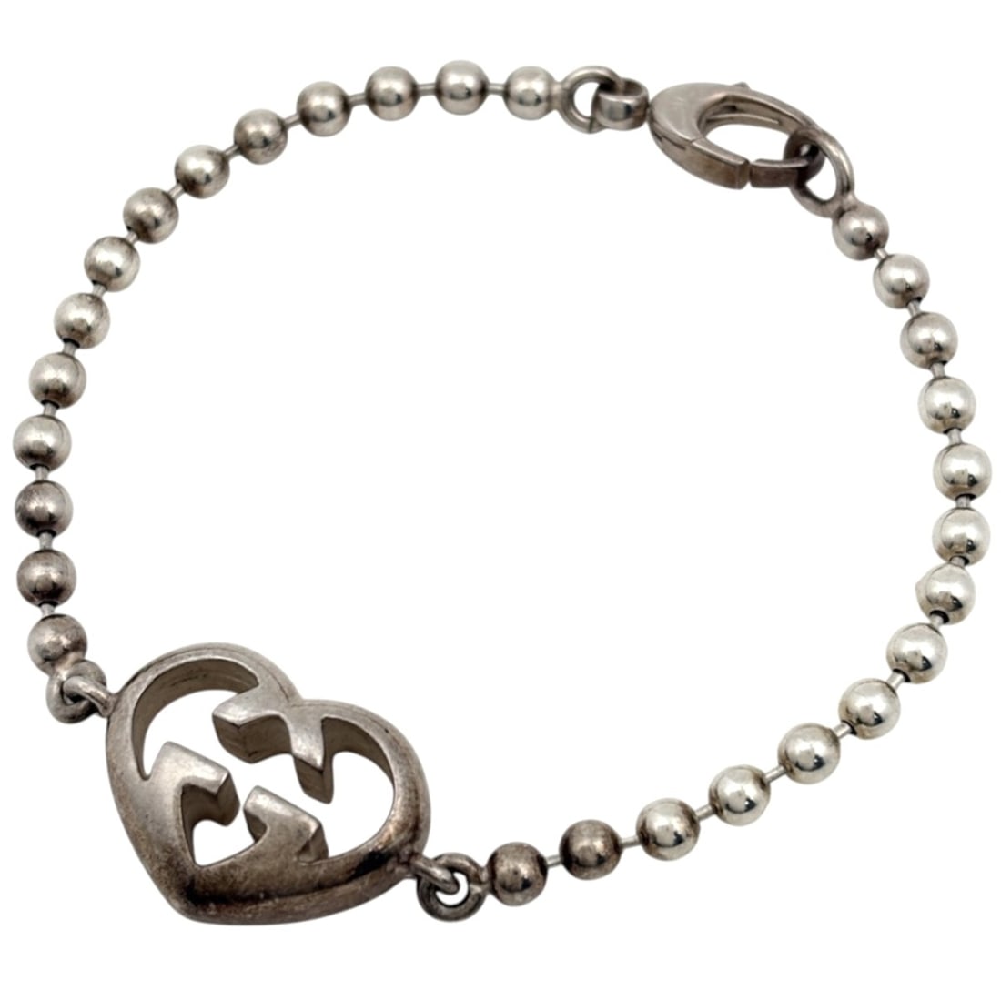 Gucci GUCCI Bracelet Ball Chain Heart Sterling Silver 925 Women's (1 of 13)
