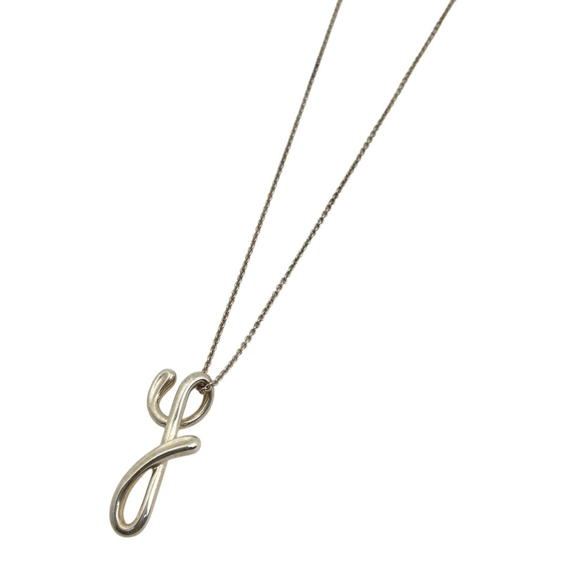 Tiffany & Co. Letter Necklace, Alphabet Initial Y, Sterling Silver 925, Women's.: --- Catalog ---Category: SizePendant Size: 38mm x 15mm / 1.49'' x 0.59''Neck Circumference: 46 cm / 18.11''Category: DesignColor: SilverGender: WomenMaterial: Silver 925Necklace Type: NecklaceCategory
