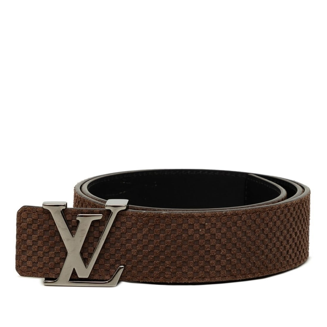 Louis Vuitton Micro Damier Ceinture LV Initial Belt, Size 90 (36), M6876, Brown Leather Suede,: --- Catalog ---Category: SizeLength: 84.5cm - 94.5cm / 33.26'' - 37.2''Category: DesignType: Standard beltColor: BrownGender: MenLeather/Fur Type: Suede leatherMaterial (Strap): Leather Category: Gene