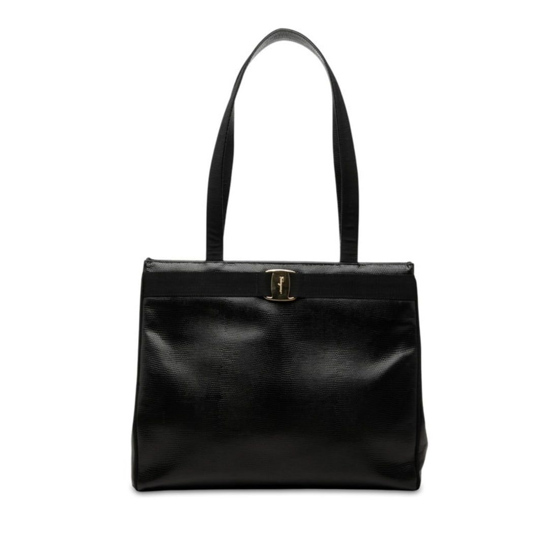 Salvatore Ferragamo Vara Ribbon Tote Bag, Black Leather, Women's: --- Catalog ---Category: SizeSize (HxWxD): 29cm x 34cm x 12cm / 11.41'' x 13.38'' x 4.72''Category: DesignType: Tote bagColor: BlackGender: WomenMaterial: Leather Category: GeneralBrand: Salvatore Fer