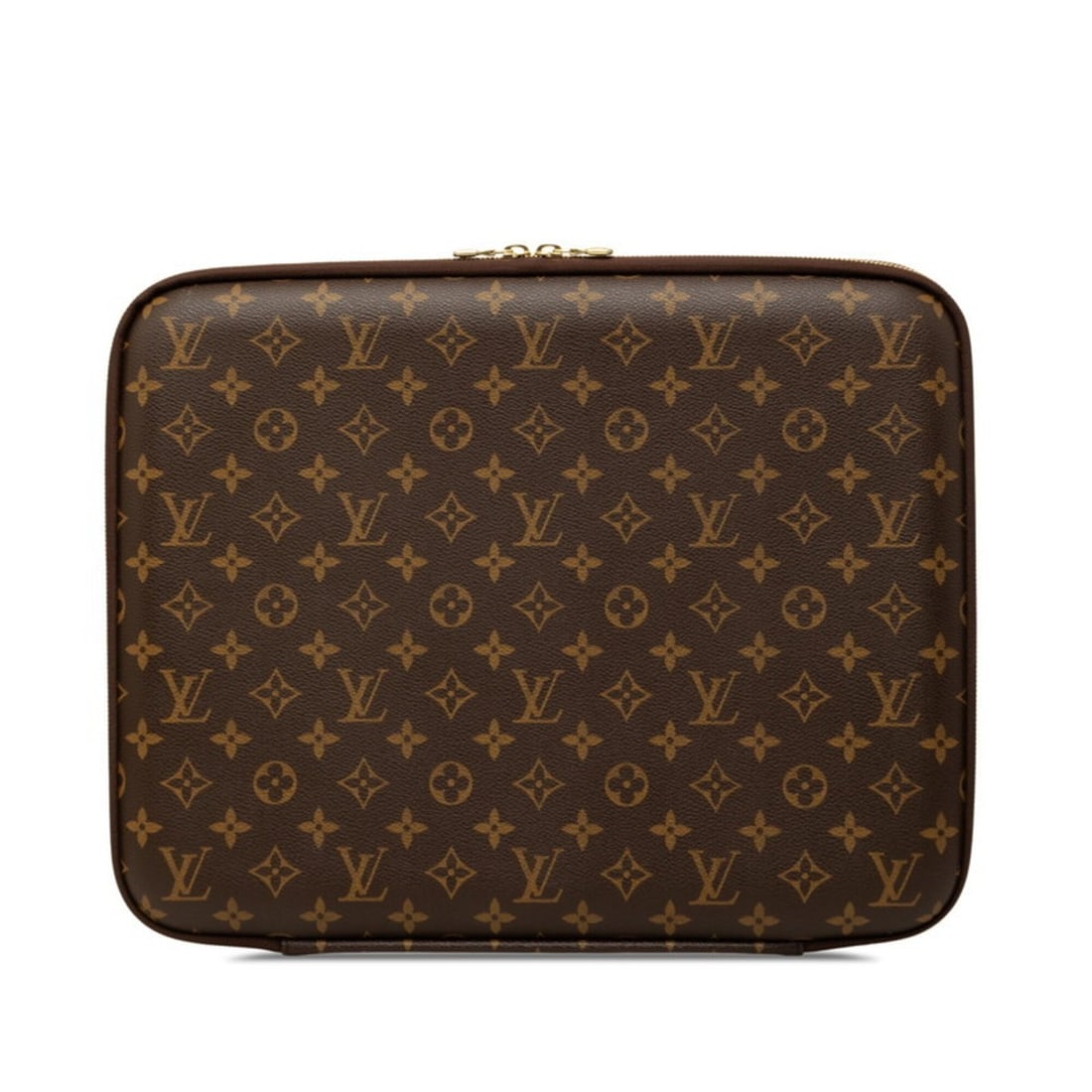 Louis Vuitton Monogram Computer Sleeve MM 15-inch Laptop Case Second Bag M56397 Brown Leather
