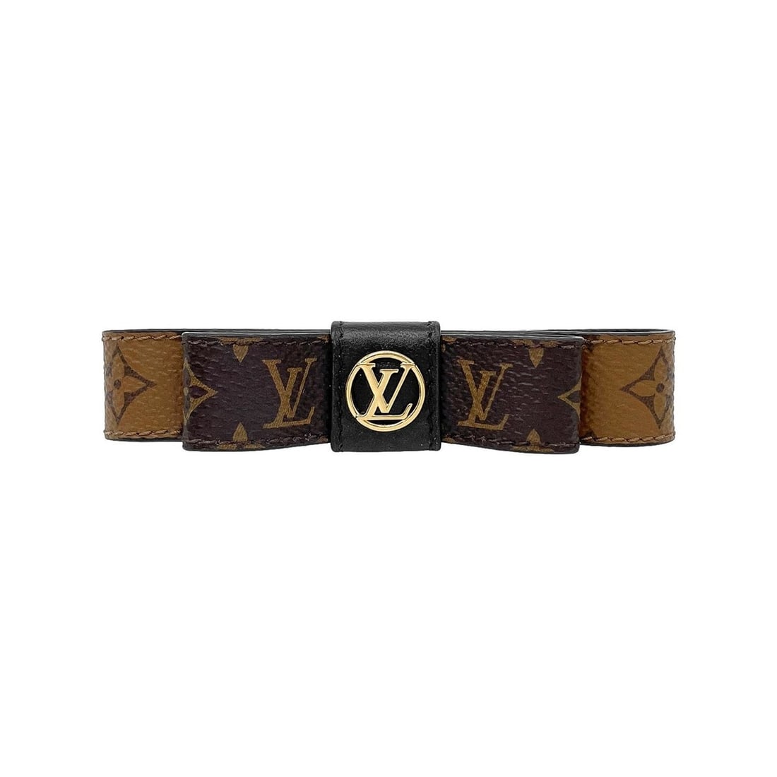 LOUIS VUITTON LV Circle My Bow Ribbon Barrette Hair Accessory M02321 Metal Brown Women's