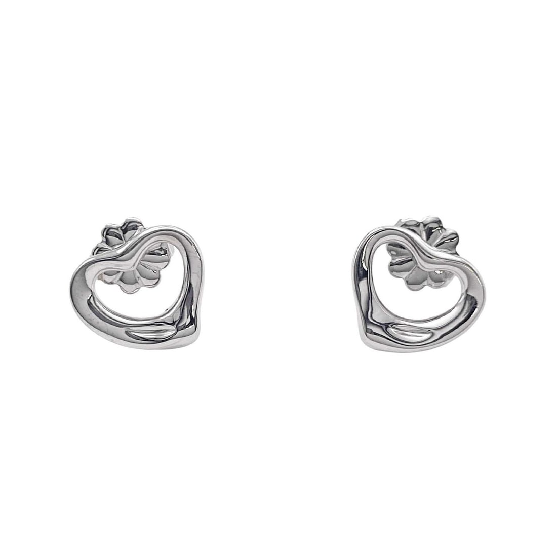 TIFFANY&Co. Open Heart Elsa Peretti Earrings, SV925 Silver, Women's: --- Catalog ---Category: SizeSize (HxWxD): 11.00mm x 11.00mm / 0.43'' x 0.43''Category: DesignType: Stud earringsColor: SilverGender: WomenMaterial: Silver 925Category: GeneralBrand: Tiffany--- Item L