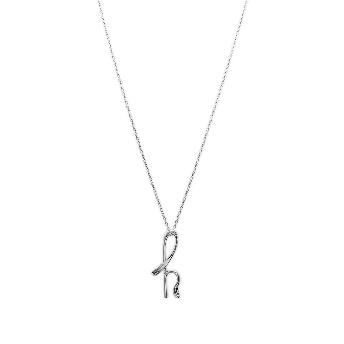 TIFFANY&Co. Initial "h" Necklace, SV925 Silver, Women's
