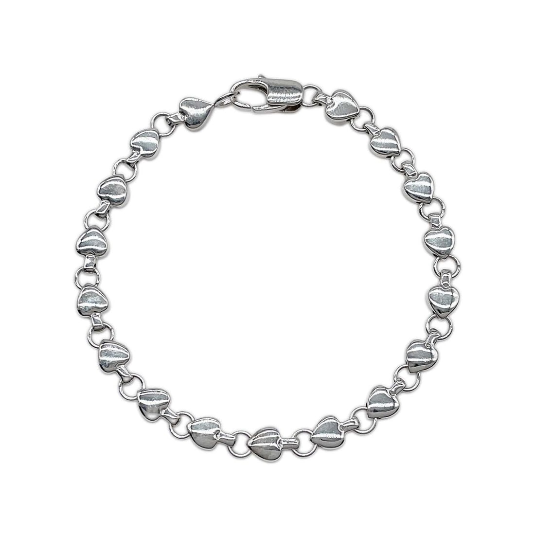 TIFFANY&Co. Puff Heart Bracelet, SV925 Silver, Women's: --- Catalog ---Category: SizeLength: 18.5cm / 7.28''Category: DesignType: Charm braceletColor: SilverGender: WomenMaterial: Silver 925Category: GeneralBrand: Tiffany--- Item List ---Section: Condition