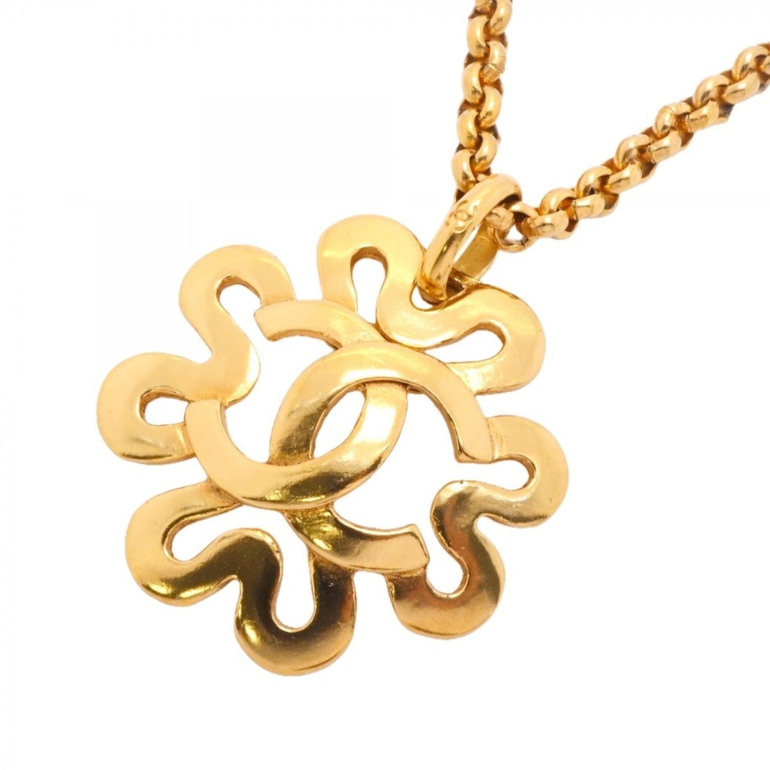 Chanel Necklace, Coco Mark, GP Plated Gold, Women's