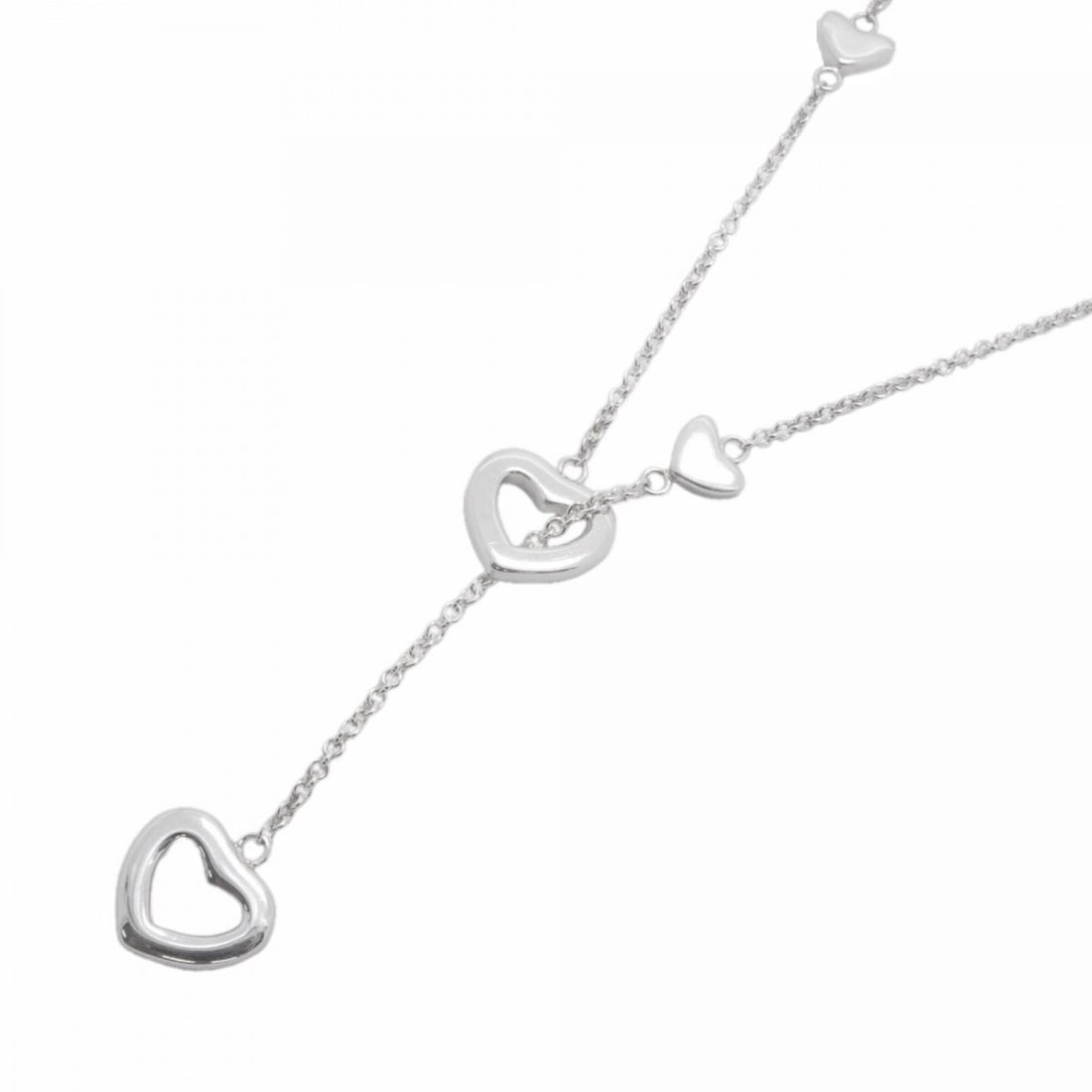 Tiffany & Co. Heart Link Lariat Necklace, Sterling Silver 925, Women's: --- Catalog ---Category: SizeNeck Circumference: 49 cm / 19.29''Category: DesignGender: WomenMaterial: Silver 925Necklace Type: NecklaceCategory: GeneralBrand: Tiffany--- Item List ---Section: Conditi