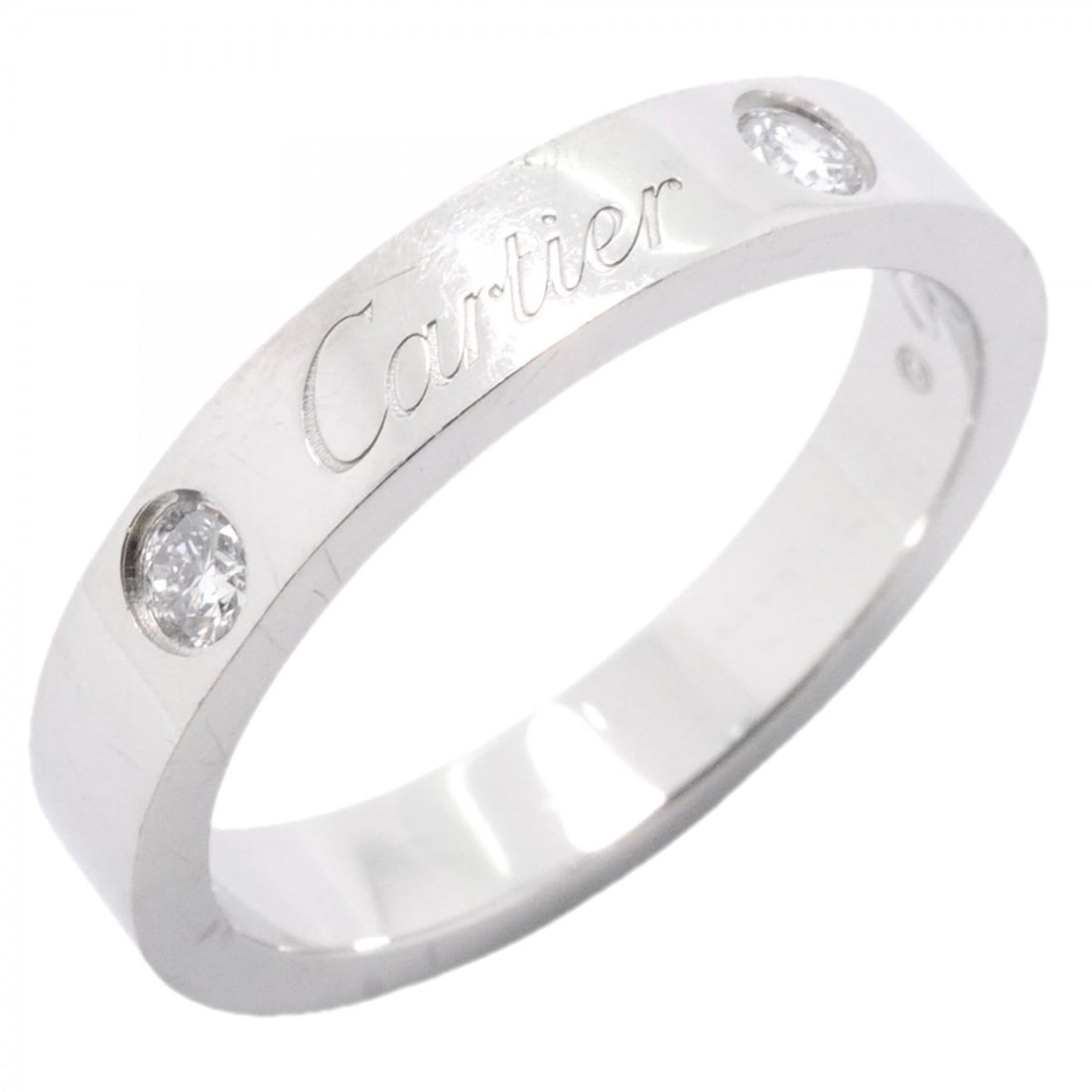 Cartier C de Ring, 2PD, Pt950 Platinum, Diamond, Size #47, Ladies'