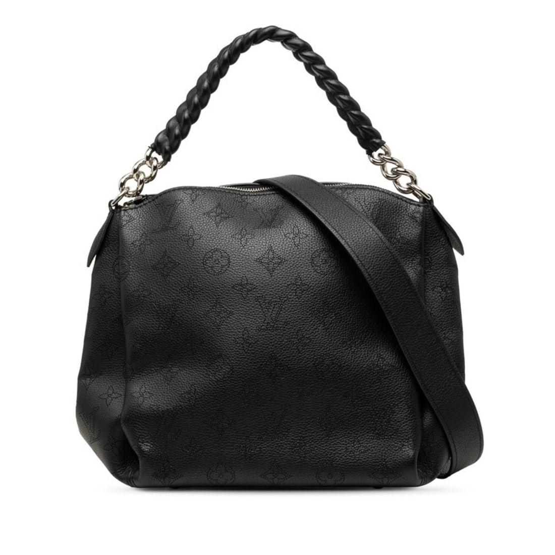 Louis Vuitton Monogram Mahina Babylon Chain BB Handbag Shoulder Bag 2WAY M51223 Black Leather (1 of 12)
