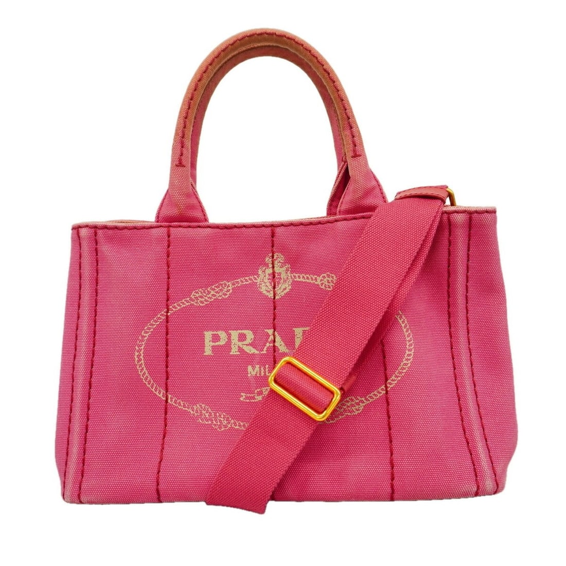 Prada Canapa Canvas Handbag, Pink, 2-way Bag for Women, P3344907