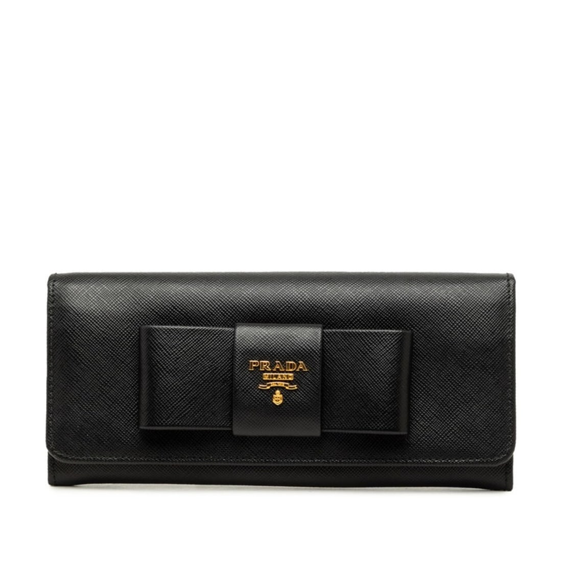 Prada Ribbon Long Wallet 1M1132 Black Saffiano Leather Women's PRADA: --- Catalog ---Category: SizeSize (HxWxD): 8.5cm x 18.8cm x 1cm / 3.34'' x 7.4'' x 0.39''Category: DesignType: Long wallet (bi-fold)Color: BlackGender: WomenMaterial: Leather Leather/Fur Type: Saffian