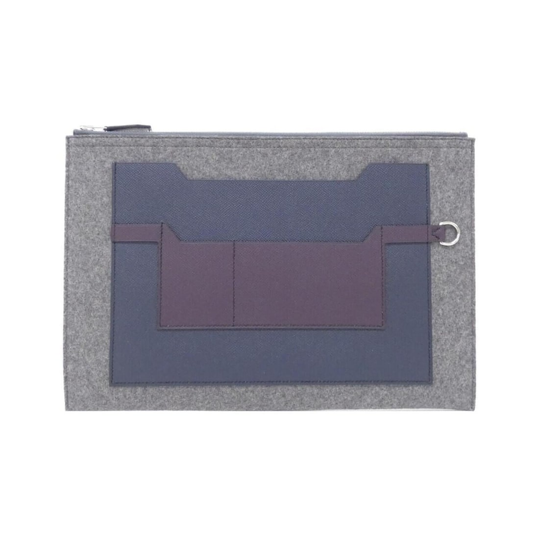 Hermes Toudou Colorblock 37cm 074702CK Handbag Pouch: --- Catalog ---Category: SizeSize (HxWxD): 24.5cm x 37cm x 1cm / 9.64'' x 14.56'' x 0.39''Category: DesignType: Handbag, PouchColor: GrayGender: Men,WomenMaterial: Felt , Epsom leather Hardware