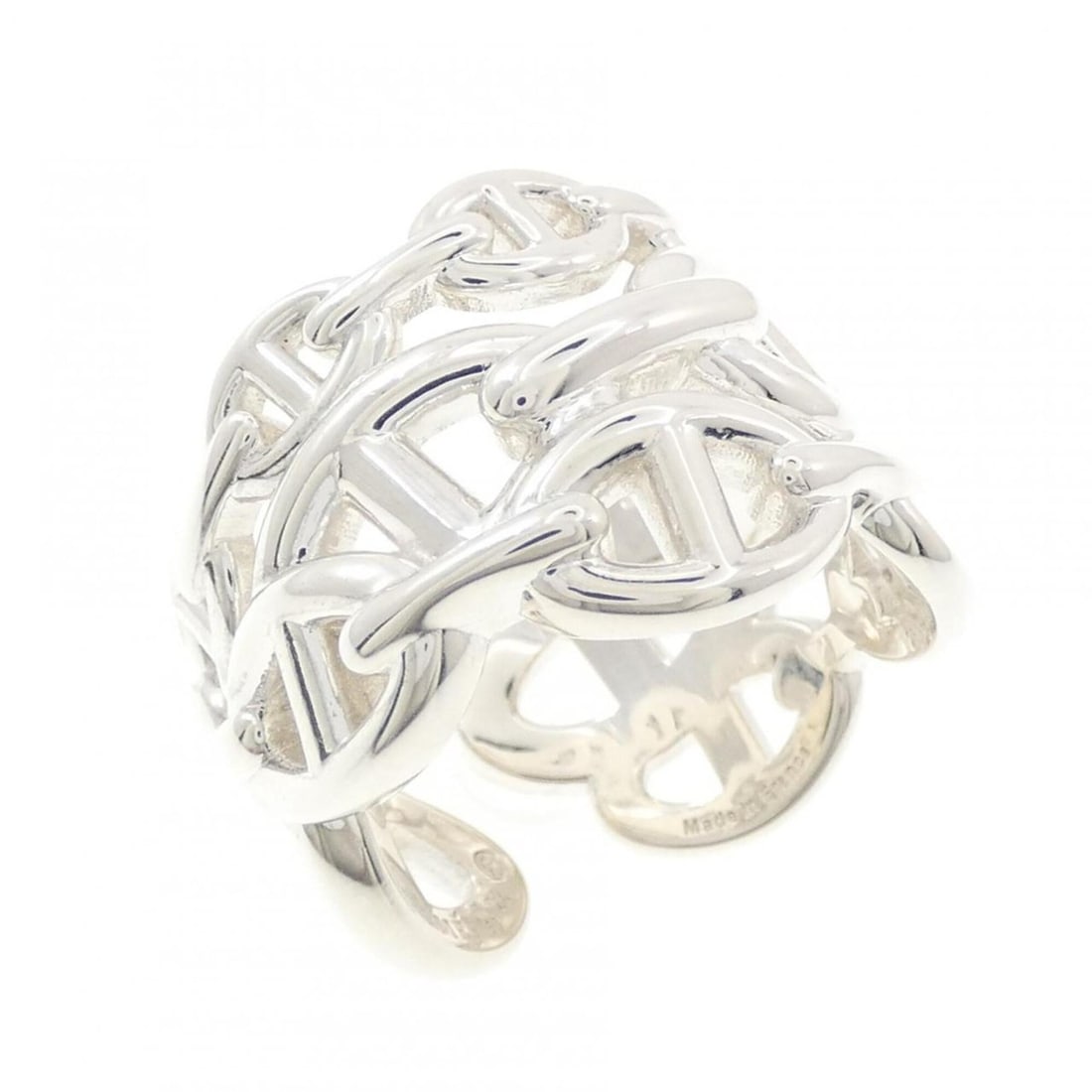Hermes Hermès Chaine d'Ancre Enchainée Ring: --- Catalog ---Category: SizeUS Size: 9Brand Size: 58Category: DesignType: Band ringGender: Men,WomenMaterial: Silver 925Category: GeneralMPN: H109506BBrand: Hermes--- Item List ---Section: