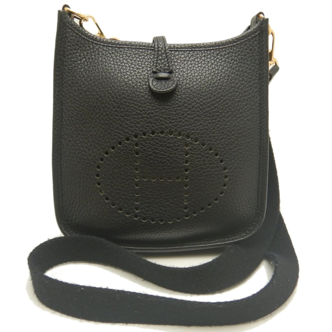 HERMES Evelyne TPM Shoulder Bag, Taurillon Clemence Leather, Brown, Women's, 254094