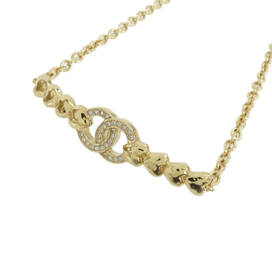 Chanel ABA259 Necklace: --- Catalog ---Category: SizePendant Size: 12mm x 60mm / 0.47'' x 2.36''Neck Circumference: 31 cm - 38 cm / 12.2'' - 14.96''Category: DesignColor: Clear, GoldGender: WomenNecklace Type: